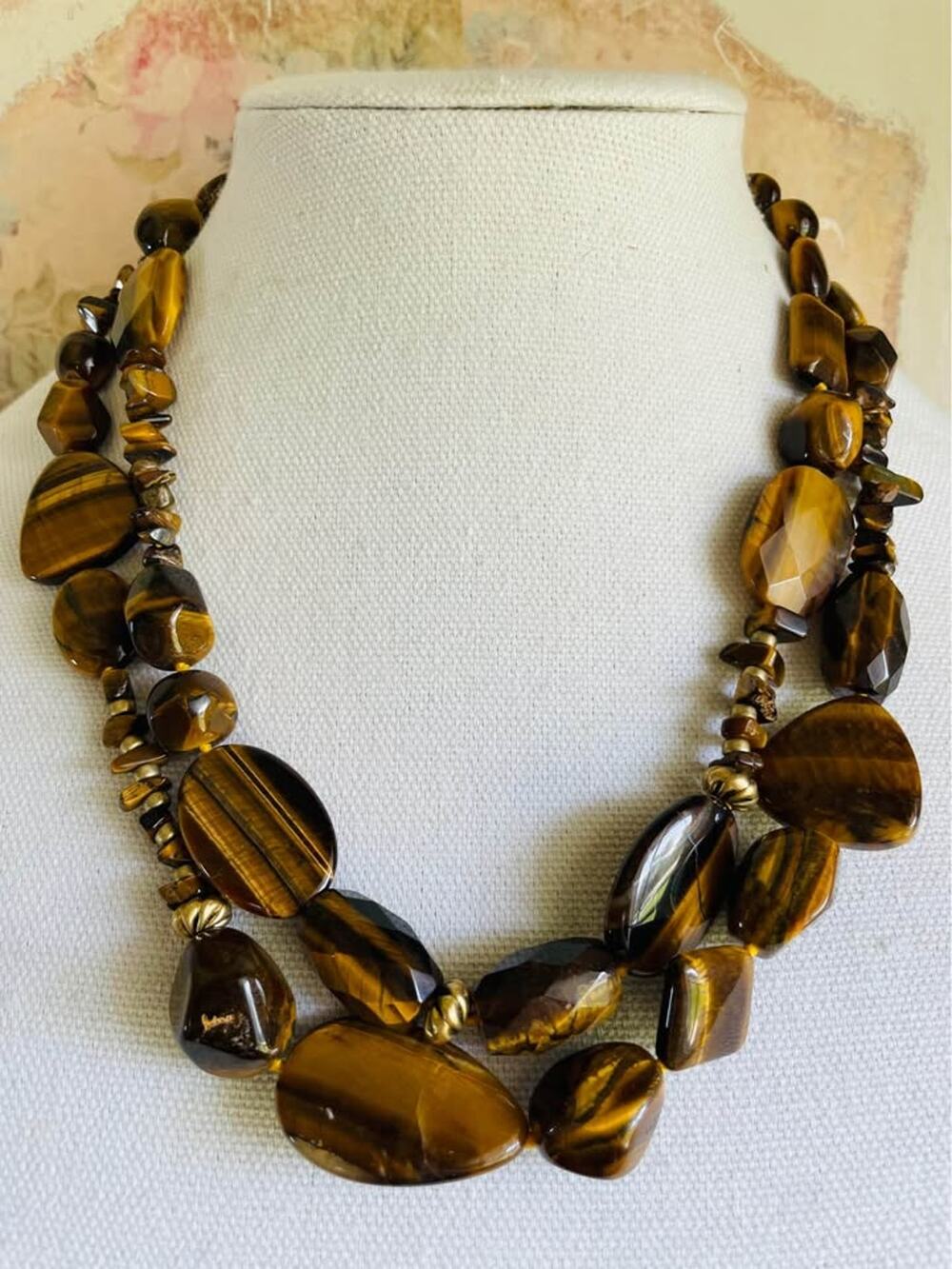 Chunky Tiger’s Eye Double Strand Necklace